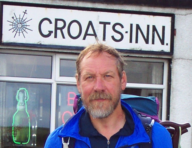 Paul Richardson at John o'Groats after walking 1308 miles