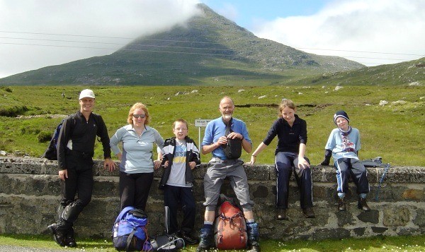 Victoria Reid and party after climbing Clisham
