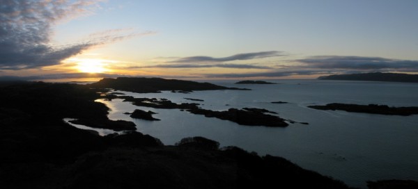 Sunset over the Firth of Lorn from Beinn Mhor (photo: Tony Kinghorn)