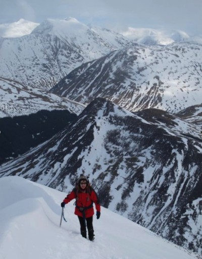 Audrey Litterick on Beinn a'Bheithir (photo: Tony Kinghorn)