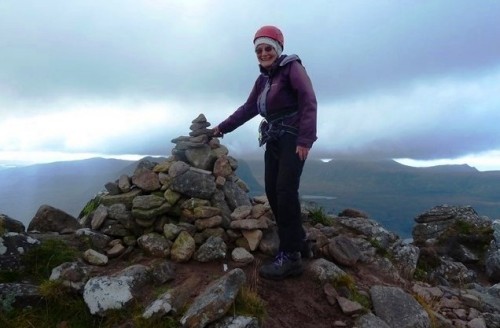 Margaret Squires on Stac Pollaidh