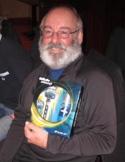Ted Jackson receiving 'Beard of the year' award (photo: Rob Jeffries)