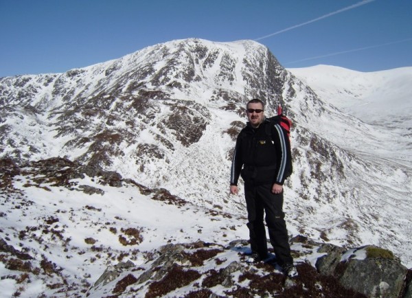 Graham Bunn and Beinn na Muice (photo: Anne Bunn)